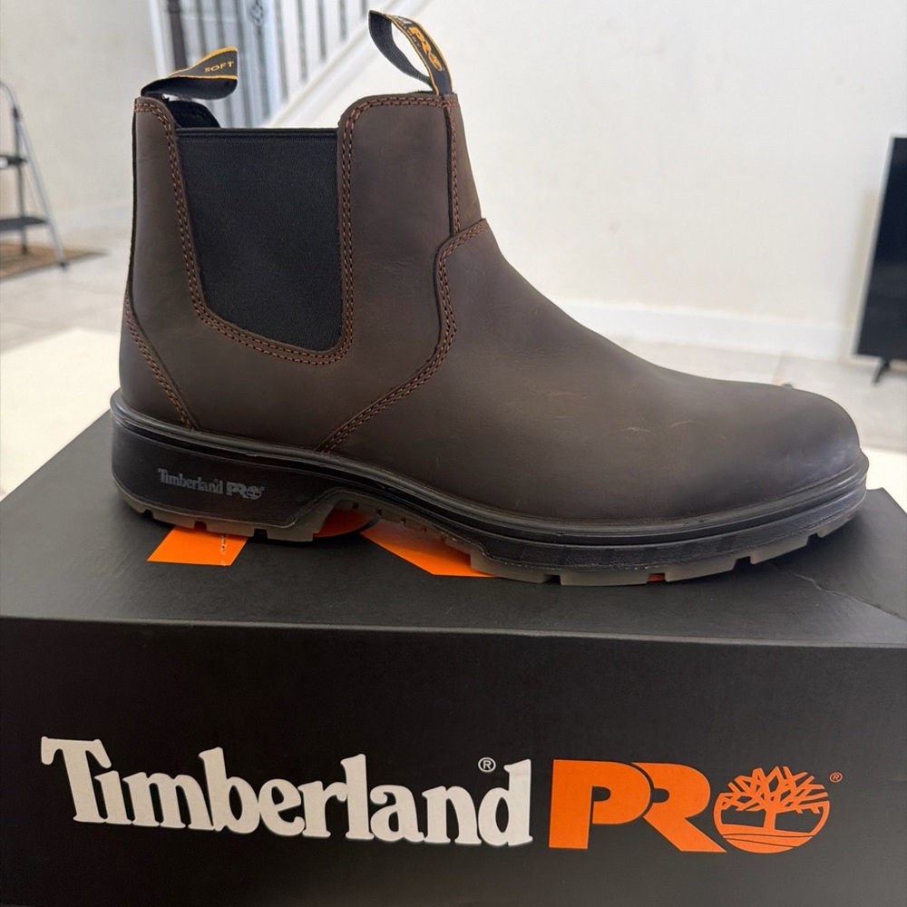 Timberland PRO Men's Dark Brown Slip-On Boots